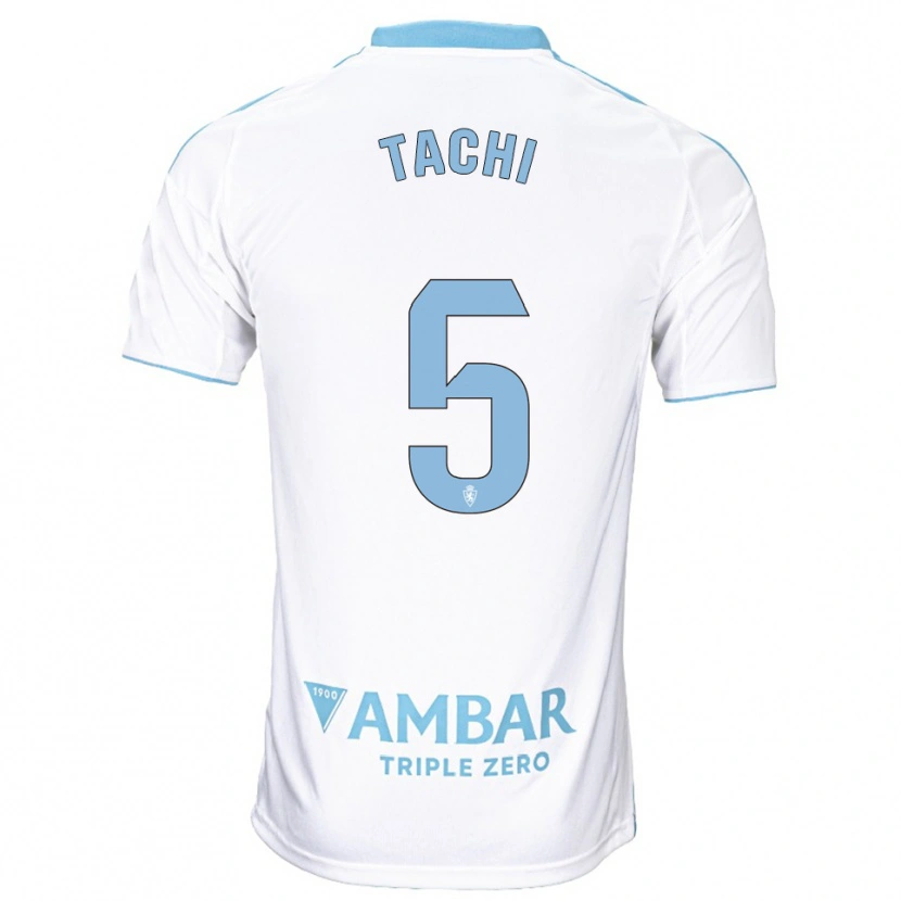 Danxen Uomo Maglia Tachi #5 Bianco Azzurro Kit Gara Home 2025/26 Maglietta