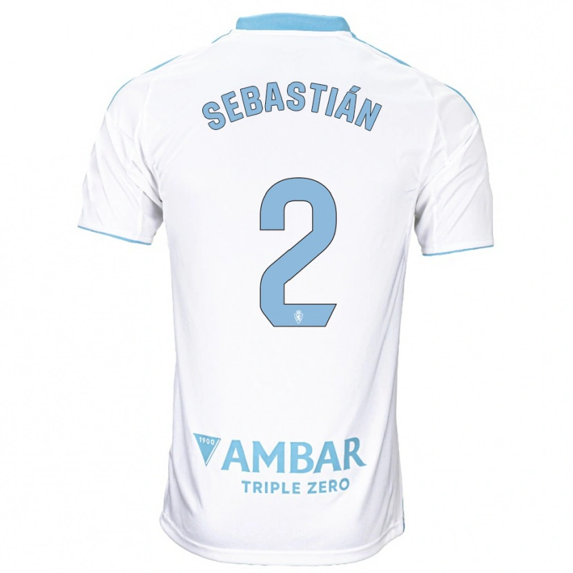 Danxen Uomo Maglia Juan Sebastián #2 Bianco Azzurro Kit Gara Home 2025/26 Maglietta
