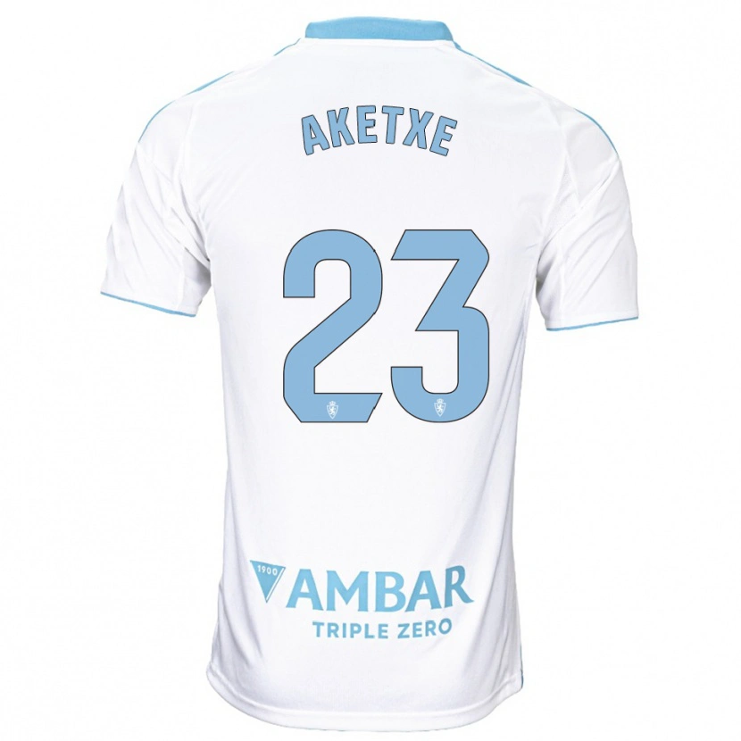 Danxen Uomo Maglia Ager Aketxe #23 Bianco Azzurro Kit Gara Home 2025/26 Maglietta