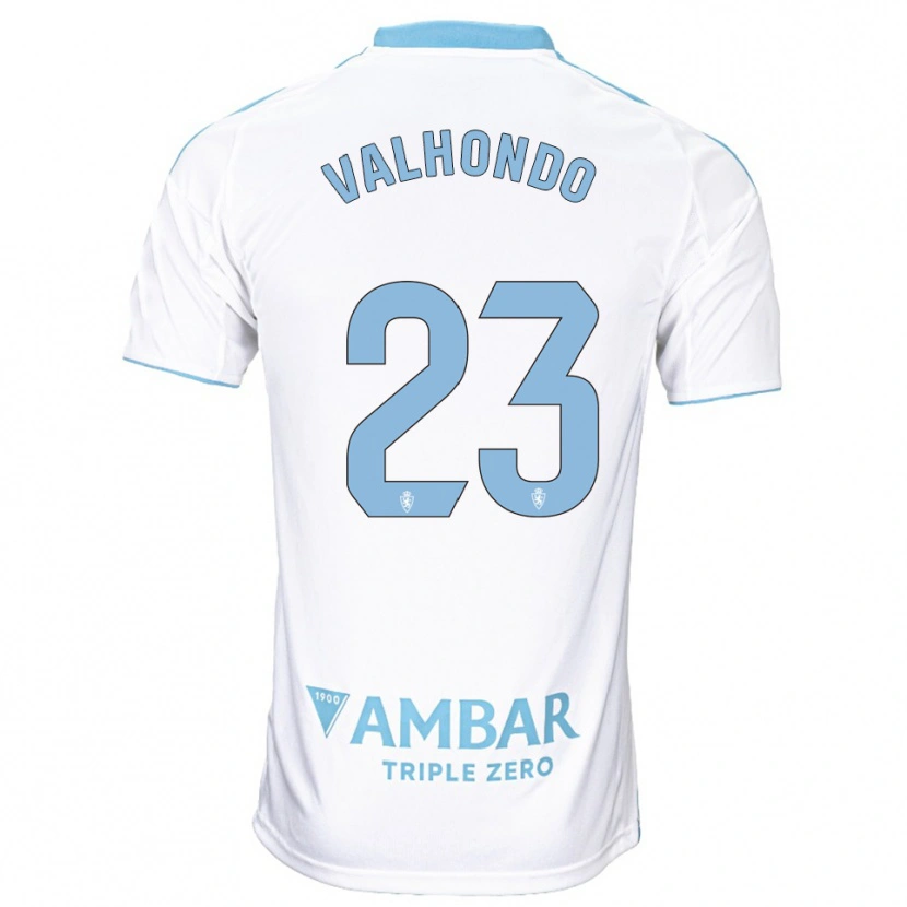 Danxen Uomo Maglia Marcos Valhondo #23 Bianco Azzurro Kit Gara Home 2025/26 Maglietta