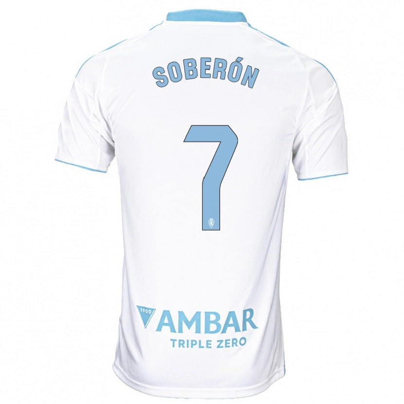Danxen Uomo Maglia Mario Soberón #7 Bianco Azzurro Kit Gara Home 2025/26 Maglietta