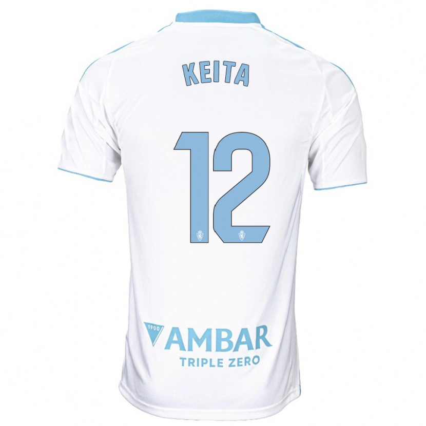 Danxen Uomo Maglia Lassine Keita #12 Bianco Azzurro Kit Gara Home 2025/26 Maglietta