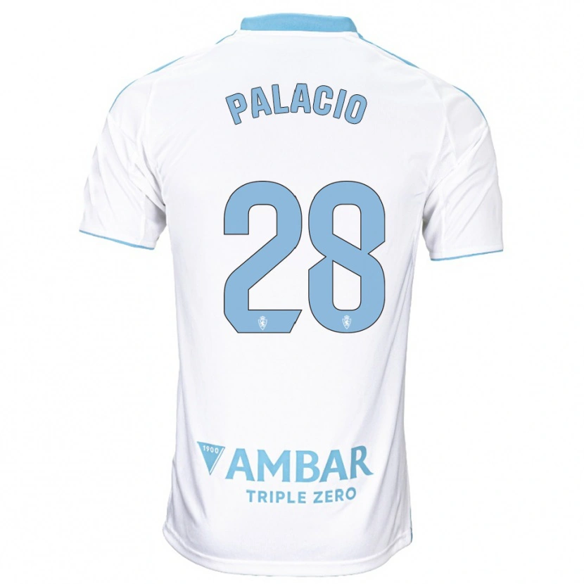 Danxen Uomo Maglia Álvaro Palacio #28 Bianco Azzurro Kit Gara Home 2025/26 Maglietta
