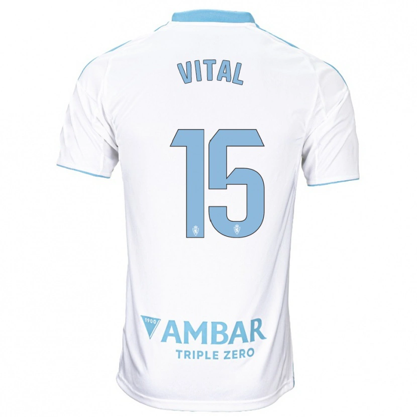 Danxen Uomo Maglia Bernardo Vital #15 Bianco Azzurro Kit Gara Home 2025/26 Maglietta