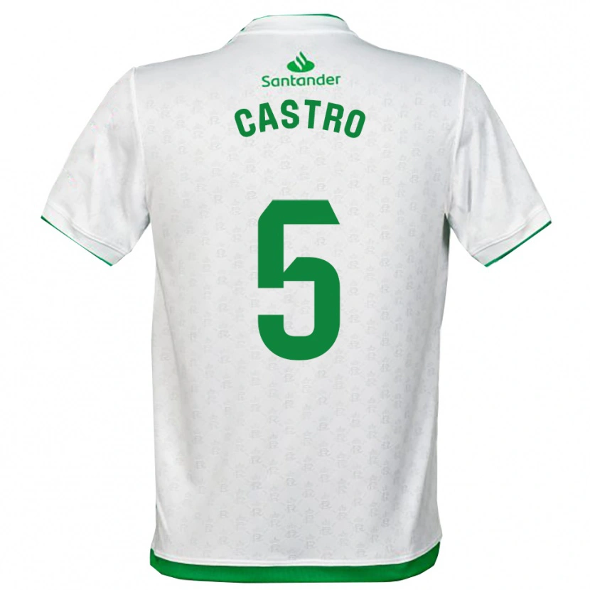 Danxen Uomo Maglia Javi Castro #5 Verde Bianco Kit Gara Home 2025/26 Maglietta