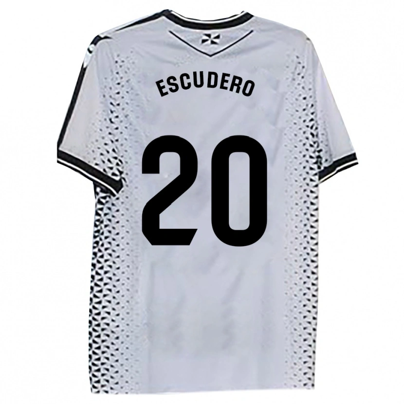 Danxen Uomo Maglia Andy Escudero #20 Bianco Nero Kit Gara Home 2025/26 Maglietta
