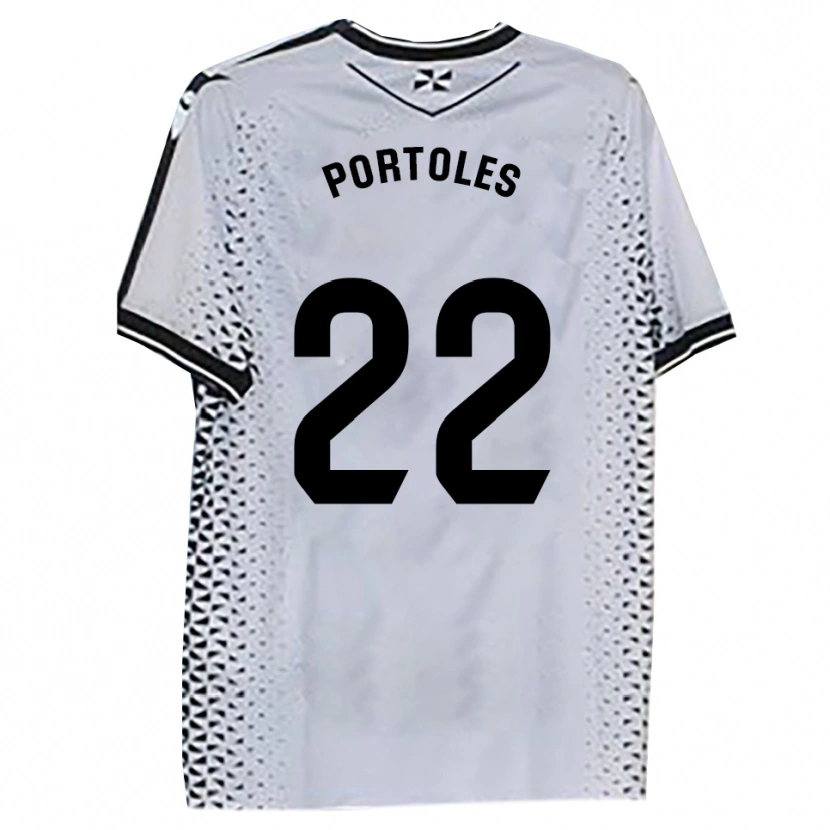 Danxen Uomo Maglia Armengol Portoles #22 Bianco Nero Kit Gara Home 2025/26 Maglietta