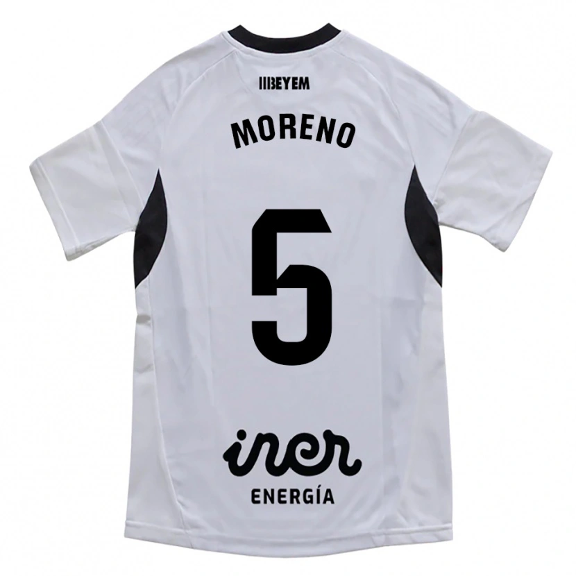 Danxen Uomo Maglia Javi Moreno #5 Bianco Viola Kit Gara Home 2025/26 Maglietta