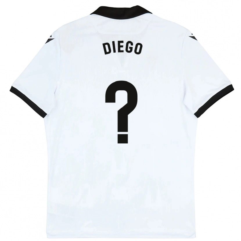 Danxen Uomo Maglia Diego Sánchez #0 Bianco Nero Kit Gara Home 2025/26 Maglietta