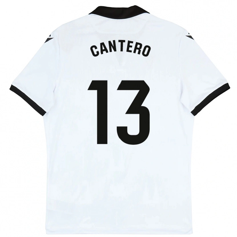 Danxen Uomo Maglia Ander Cantero #13 Bianco Nero Kit Gara Home 2025/26 Maglietta