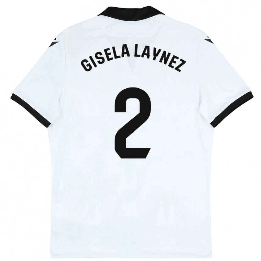 Danxen Uomo Maglia Gisela Laynez #2 Bianco Nero Kit Gara Home 2025/26 Maglietta