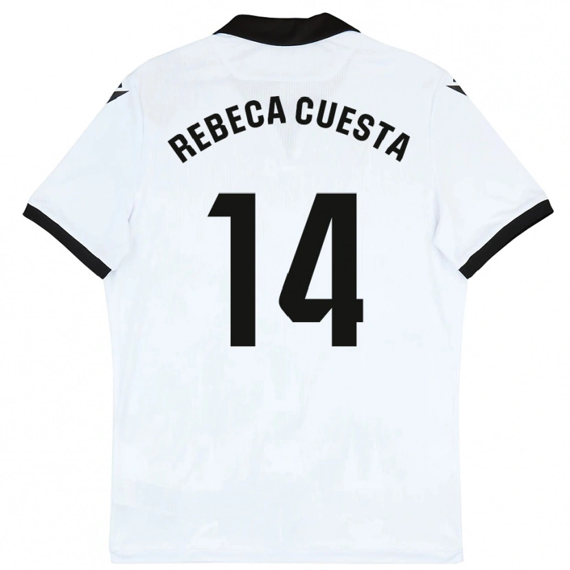 Danxen Uomo Maglia Rebeca Cuesta #14 Bianco Nero Kit Gara Home 2025/26 Maglietta