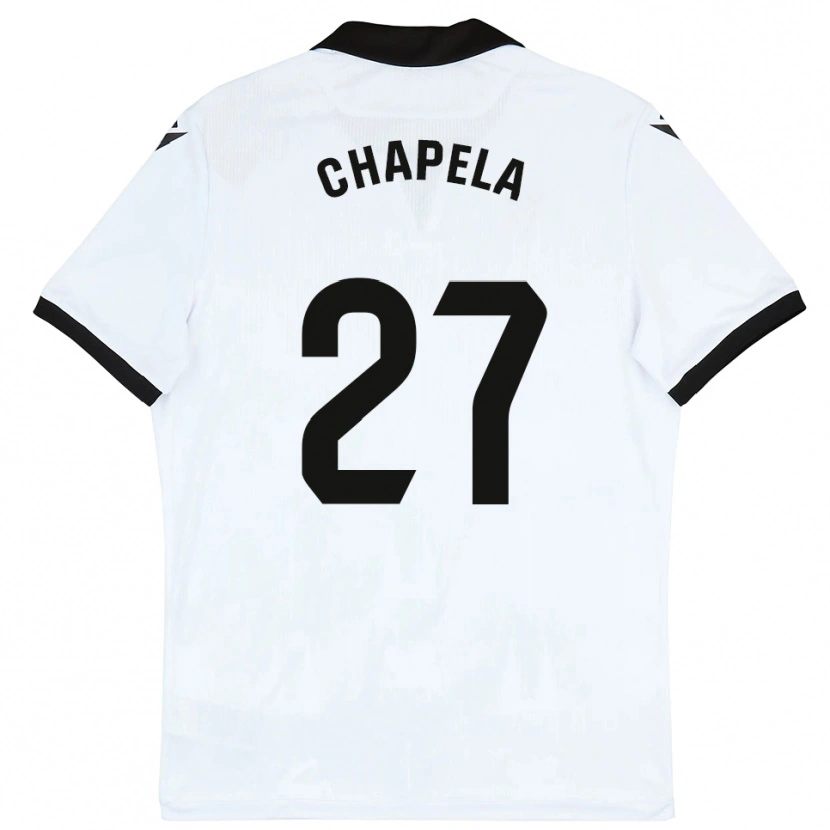 Danxen Uomo Maglia Iván Chapela #27 Bianco Nero Kit Gara Home 2025/26 Maglietta