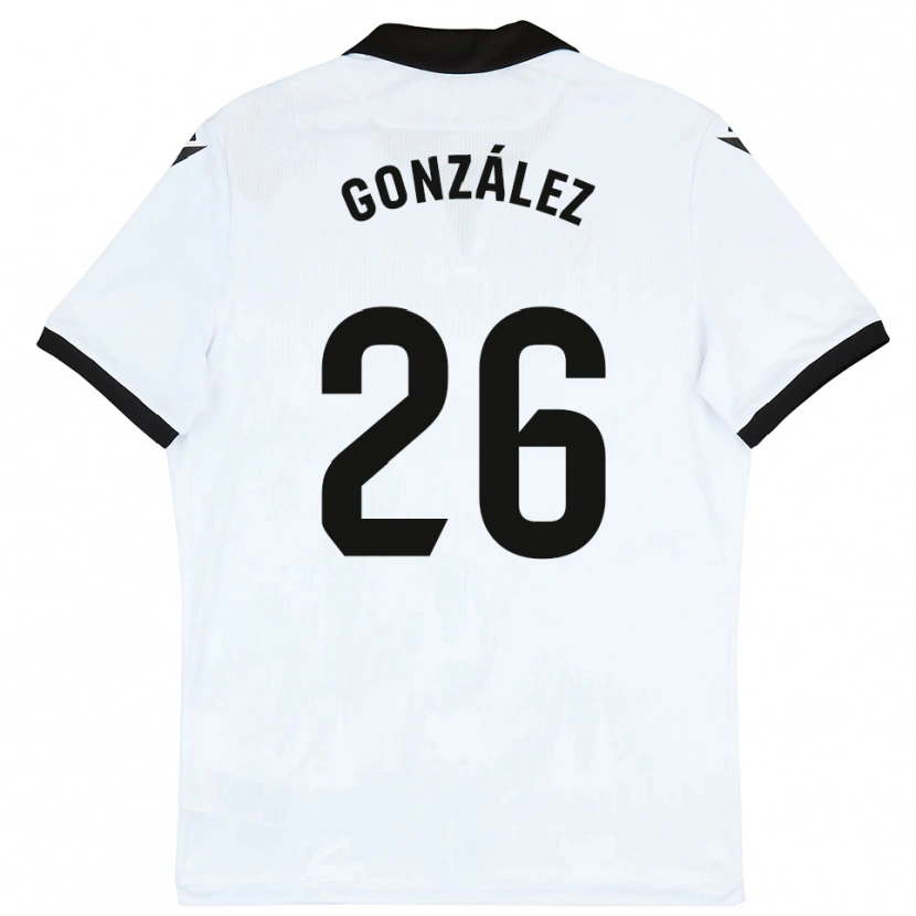 Danxen Uomo Maglia Diego González #26 Bianco Nero Kit Gara Home 2025/26 Maglietta