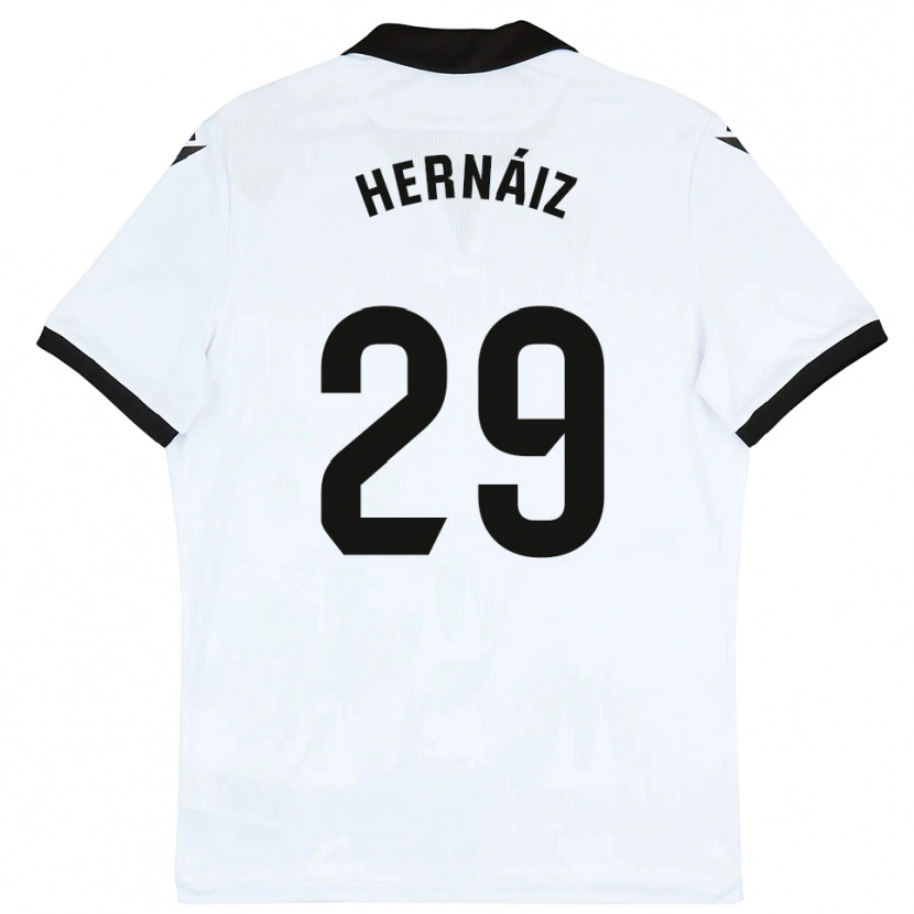 Danxen Uomo Maglia David Hernáiz #29 Bianco Nero Kit Gara Home 2025/26 Maglietta
