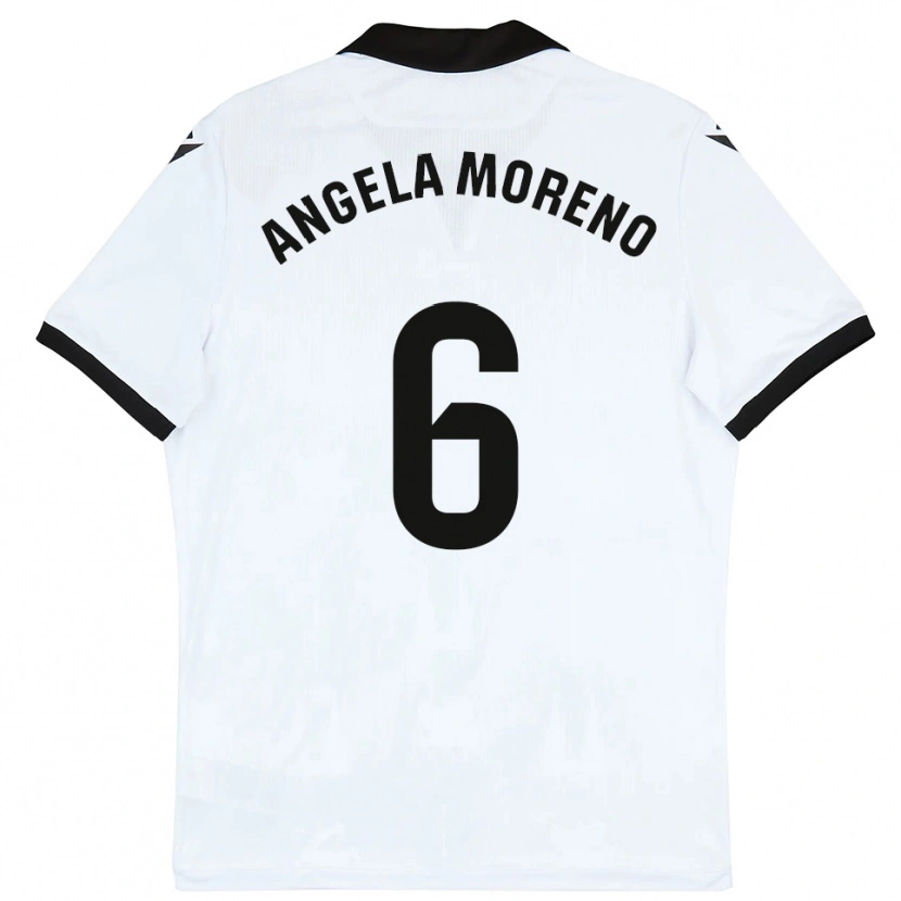 Danxen Uomo Maglia Angela Moreno #6 Bianco Nero Kit Gara Home 2025/26 Maglietta
