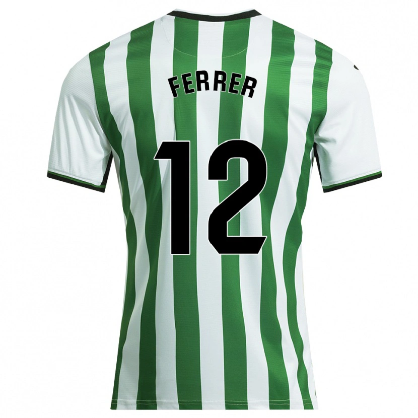Danxen Uomo Maglia Dani Ferrer #12 Bianco Verde Kit Gara Home 2025/26 Maglietta