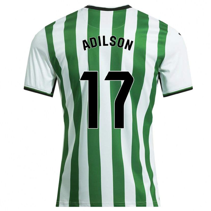 Danxen Uomo Maglia Adilson #17 Bianco Verde Kit Gara Home 2025/26 Maglietta