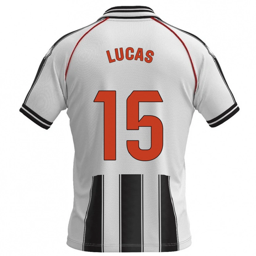 Danxen Uomo Maglia Lucas Alcázar #15 Bianco Nero Kit Gara Home 2025/26 Maglietta