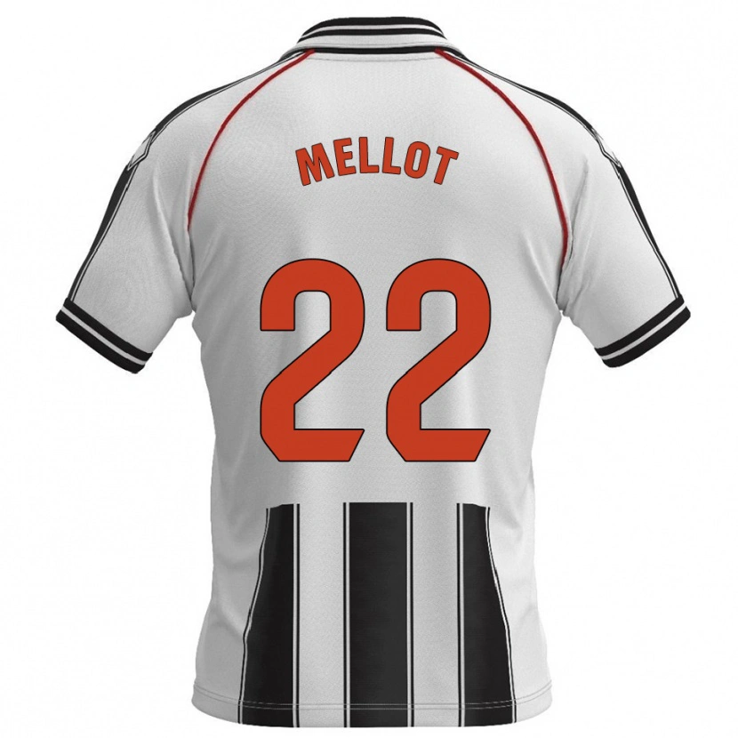 Danxen Uomo Maglia Jérémy Mellot #22 Bianco Nero Kit Gara Home 2025/26 Maglietta