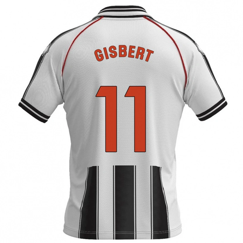 Danxen Uomo Maglia Enric Gisbert #11 Bianco Nero Kit Gara Home 2025/26 Maglietta