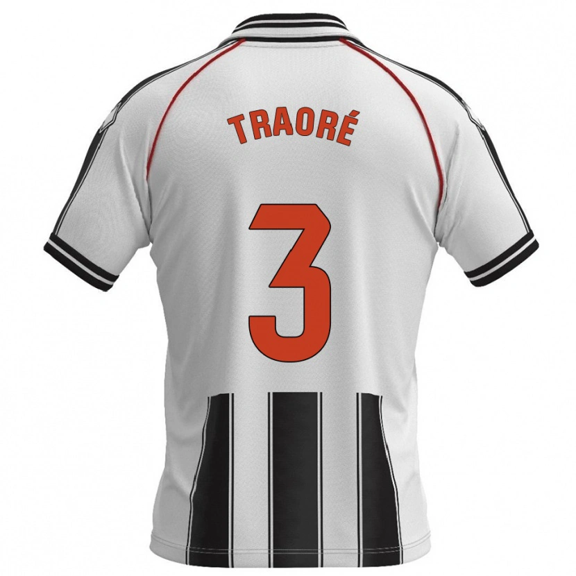 Danxen Uomo Maglia Mamadou Traoré #3 Bianco Nero Kit Gara Home 2025/26 Maglietta