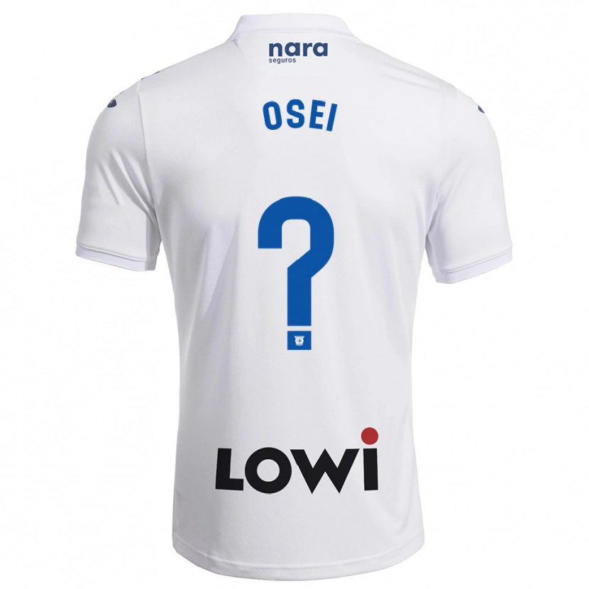 Danxen Uomo Maglia David Osei #0 Bianco Blu Scuro Kit Gara Home 2025/26 Maglietta