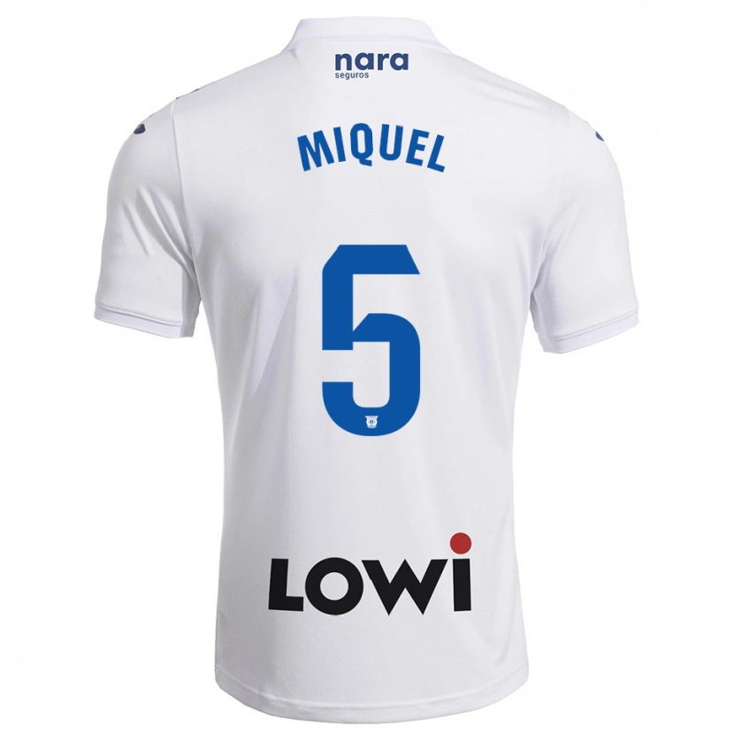 Danxen Uomo Maglia Ignasi Miquel #5 Bianco Blu Scuro Kit Gara Home 2025/26 Maglietta