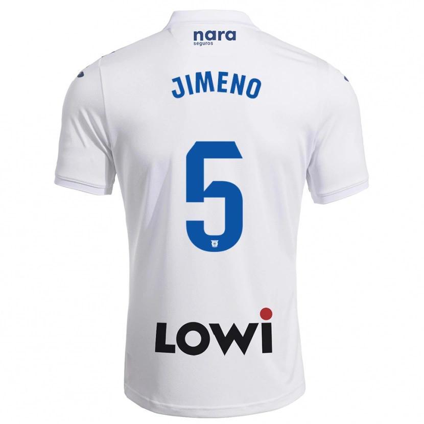 Danxen Uomo Maglia Luis Jimeno #5 Bianco Blu Scuro Kit Gara Home 2025/26 Maglietta