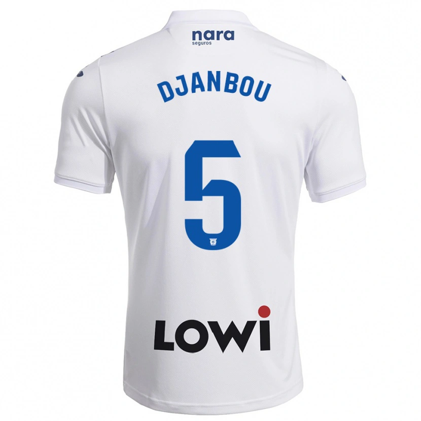 Danxen Uomo Maglia Sekou Djanbou #5 Bianco Blu Scuro Kit Gara Home 2025/26 Maglietta