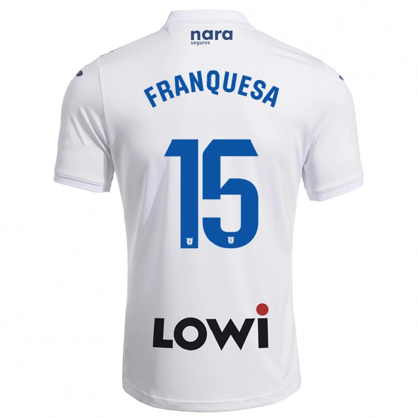 Danxen Uomo Maglia Enric Franquesa #15 Bianco Blu Scuro Kit Gara Home 2025/26 Maglietta