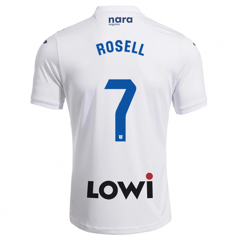 Danxen Uomo Maglia Adrián Rosell #7 Bianco Blu Scuro Kit Gara Home 2025/26 Maglietta