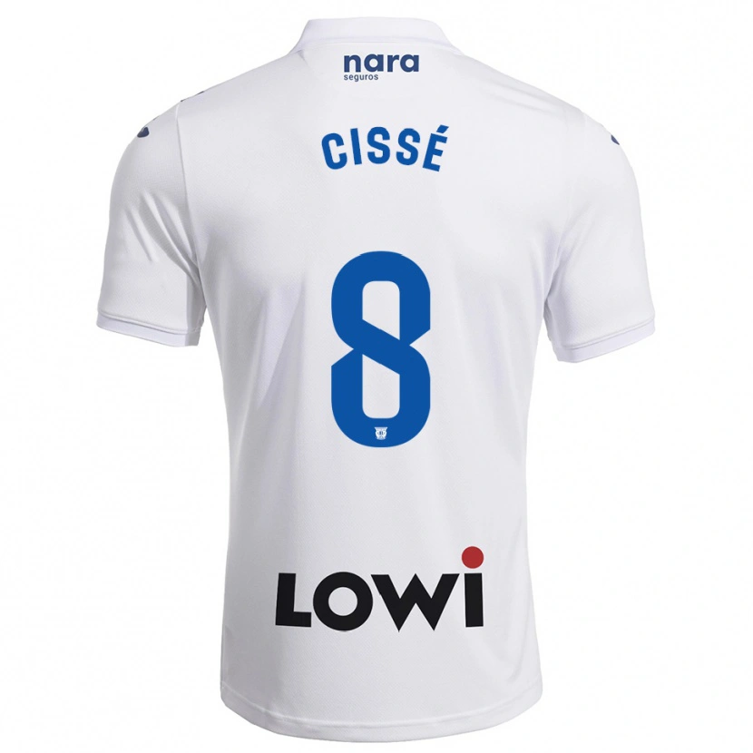 Danxen Uomo Maglia Seydouba Cissé #8 Bianco Blu Scuro Kit Gara Home 2025/26 Maglietta