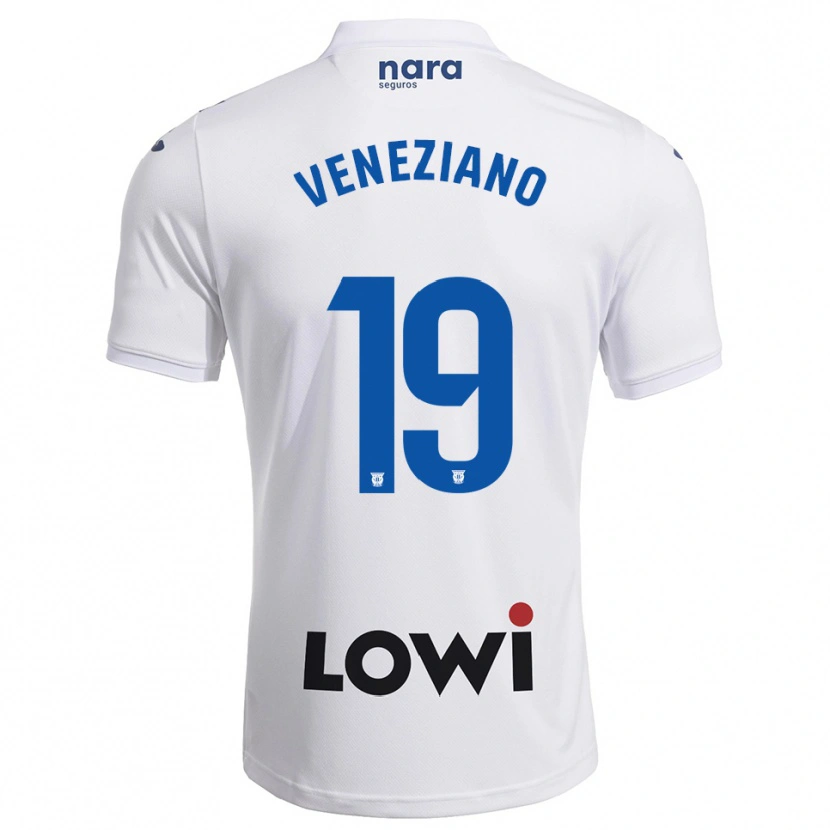 Danxen Uomo Maglia Francesco Veneziano #19 Bianco Blu Scuro Kit Gara Home 2025/26 Maglietta