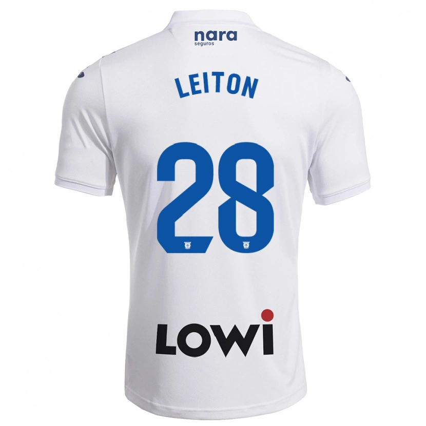 Danxen Uomo Maglia Marco Leiton #28 Bianco Blu Scuro Kit Gara Home 2025/26 Maglietta