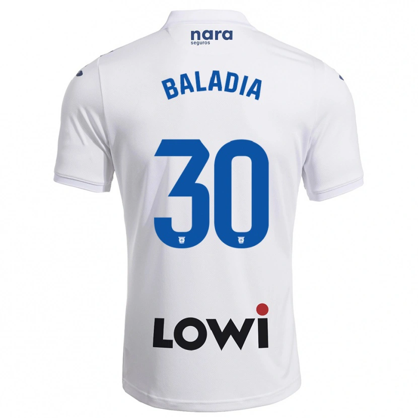 Danxen Uomo Maglia David Baladia #30 Bianco Blu Scuro Kit Gara Home 2025/26 Maglietta
