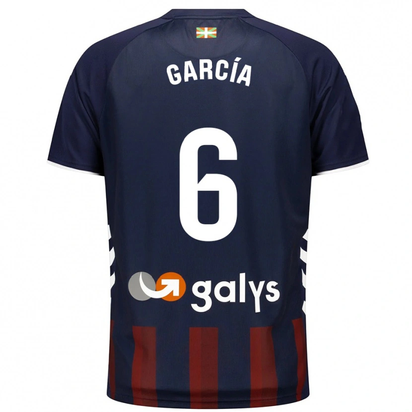 Danxen Uomo Maglia Óscar García #6 Blu Scuro Rosso Kit Gara Home 2025/26 Maglietta