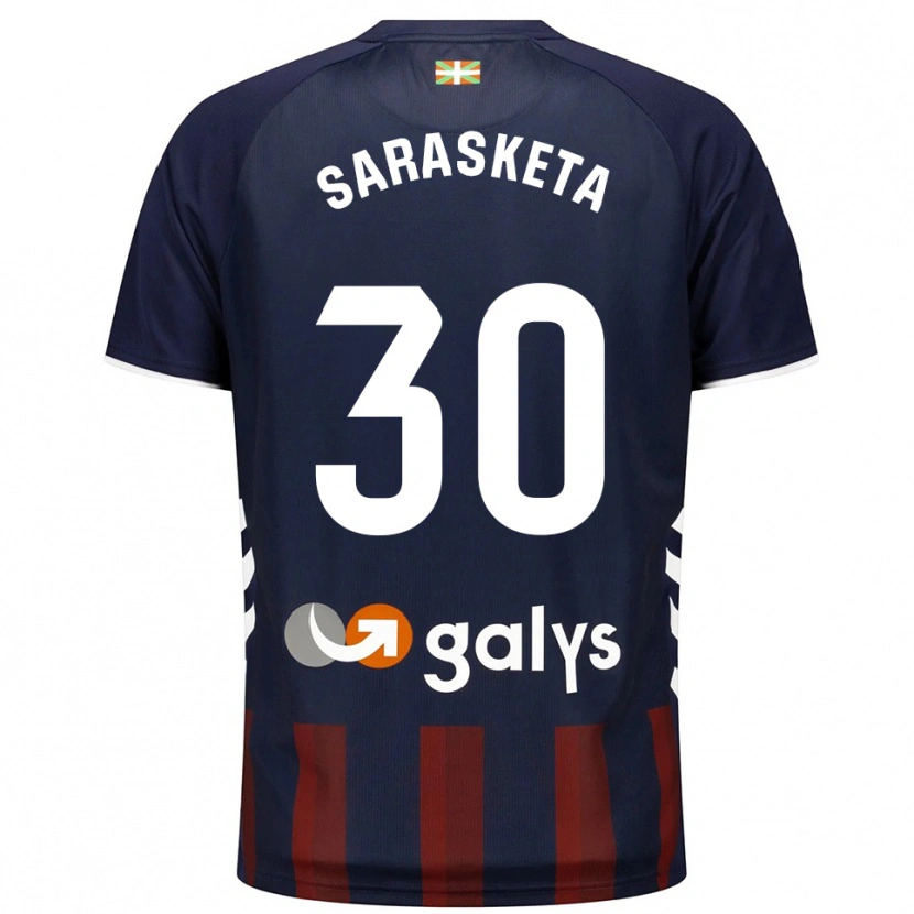 Danxen Uomo Maglia Lucas Sarasketa #30 Blu Scuro Rosso Kit Gara Home 2025/26 Maglietta