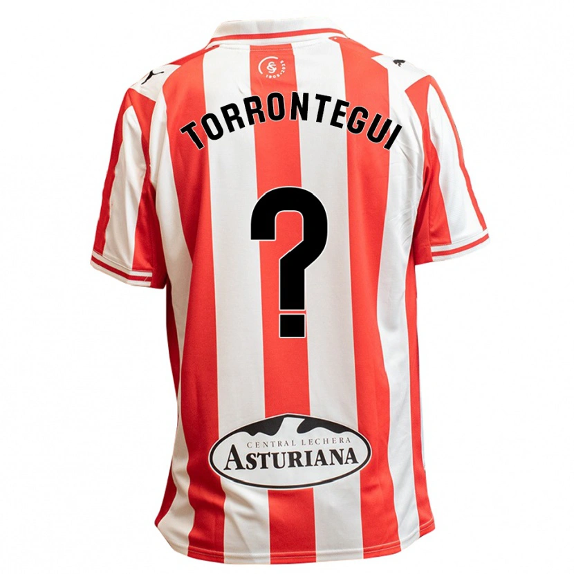 Danxen Uomo Maglia Samu Torrontegui #0 Bianco Rosso Kit Gara Home 2025/26 Maglietta