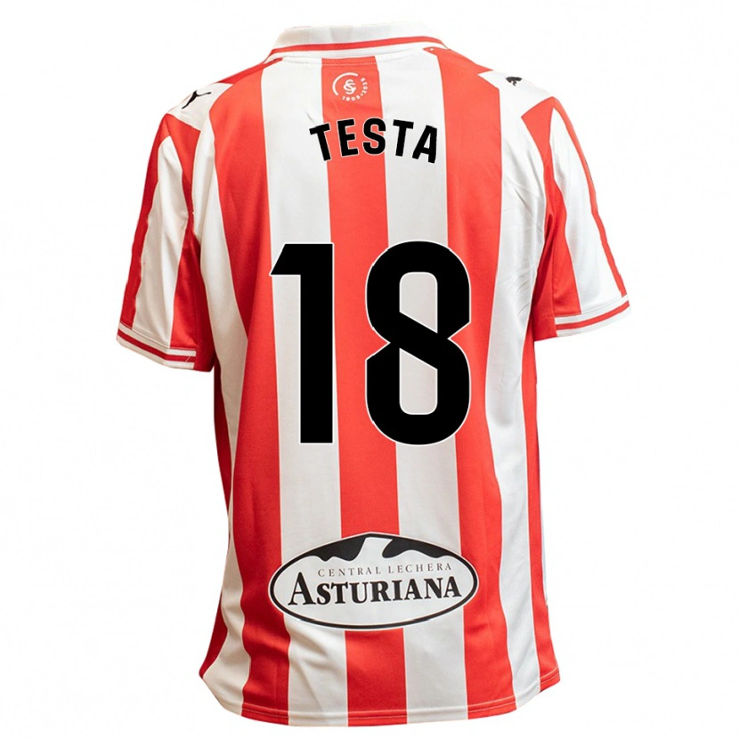 Danxen Uomo Maglia Laura Testa Roca #18 Bianco Rosso Kit Gara Home 2025/26 Maglietta