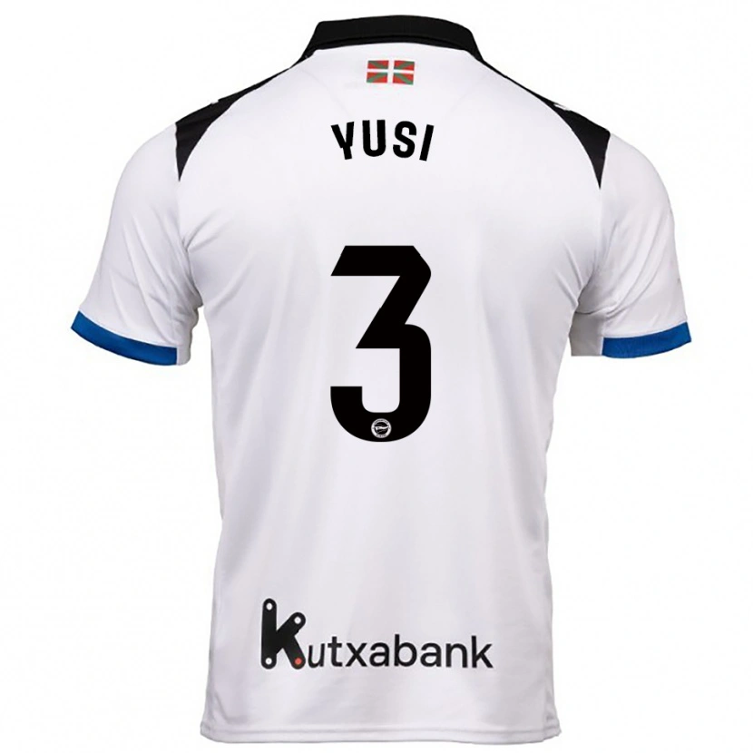 Danxen Uomo Maglia Youssef Enríquez #3 Bianco Blu Kit Gara Away 2025/26 Maglietta