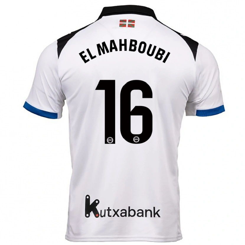 Danxen Uomo Maglia Sami El Mahboubi #16 Bianco Blu Kit Gara Away 2025/26 Maglietta