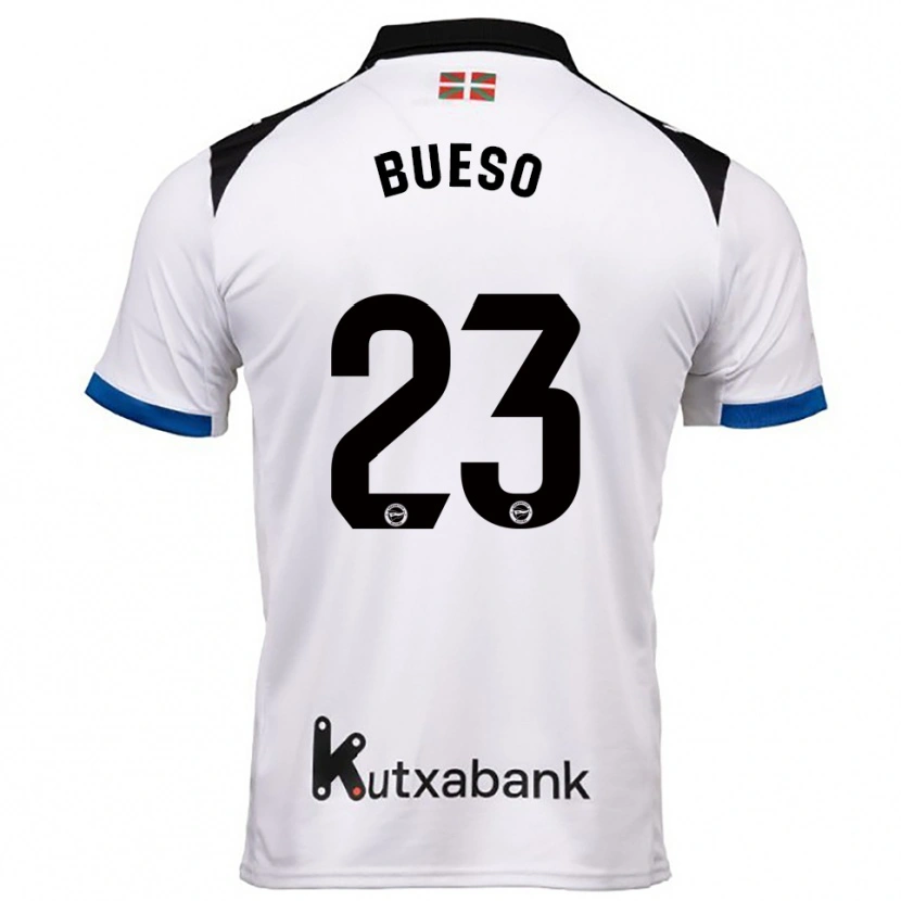 Danxen Uomo Maglia Alejandro Bueso #23 Bianco Blu Kit Gara Away 2025/26 Maglietta