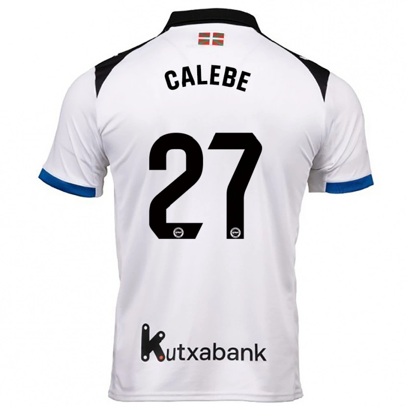Danxen Uomo Maglia Calebe #27 Bianco Blu Kit Gara Away 2025/26 Maglietta