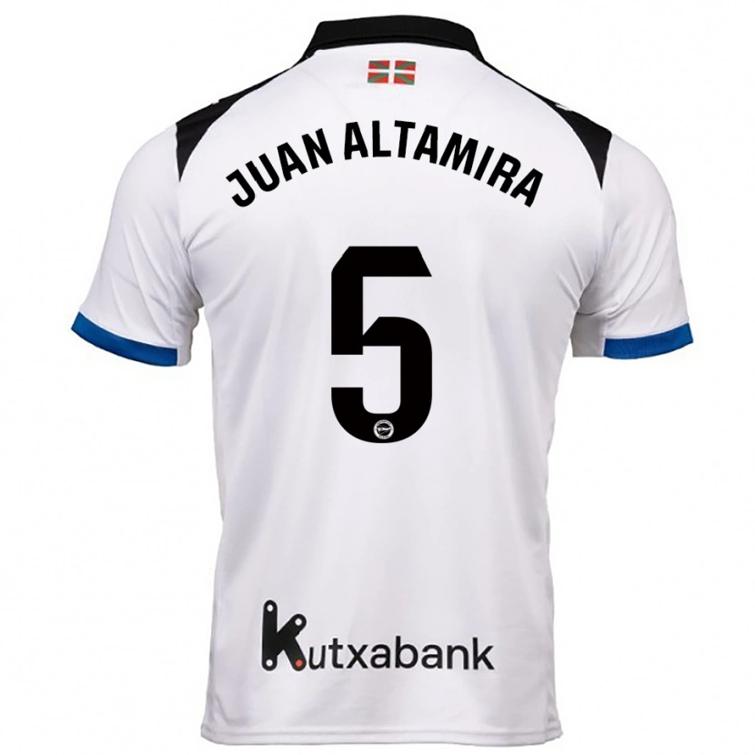 Danxen Uomo Maglia Ines Juan Altamira #5 Bianco Blu Kit Gara Away 2025/26 Maglietta