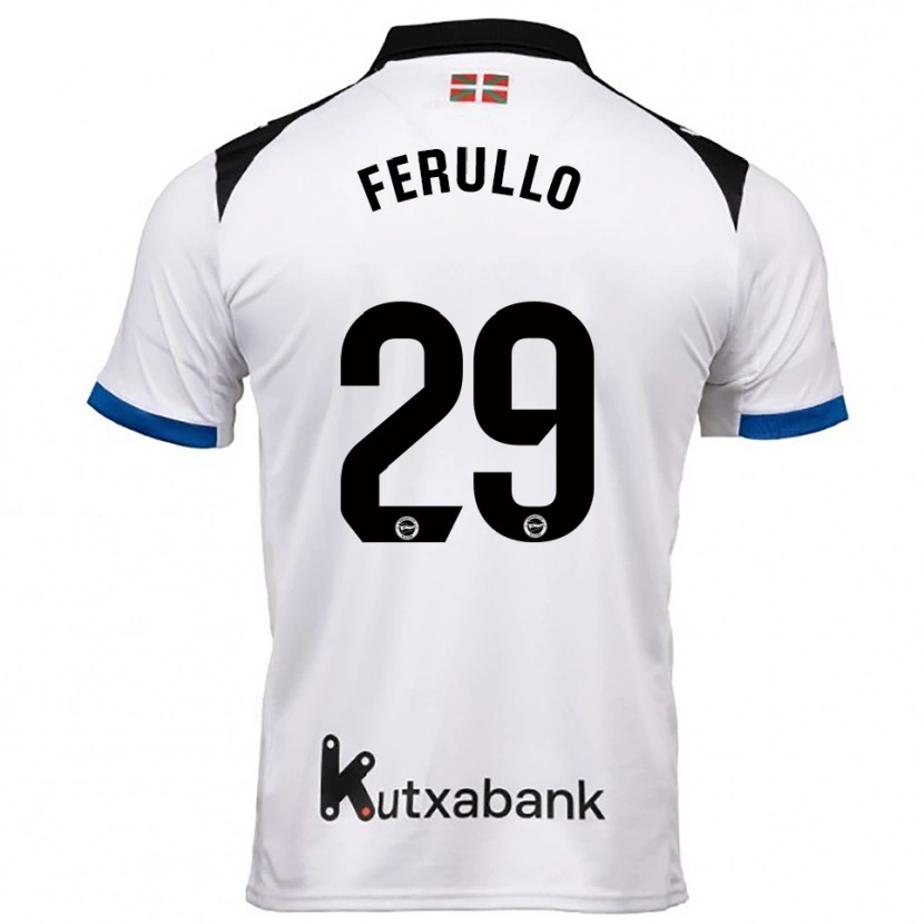 Danxen Uomo Maglia Flavio Ferullo #29 Bianco Blu Kit Gara Away 2025/26 Maglietta