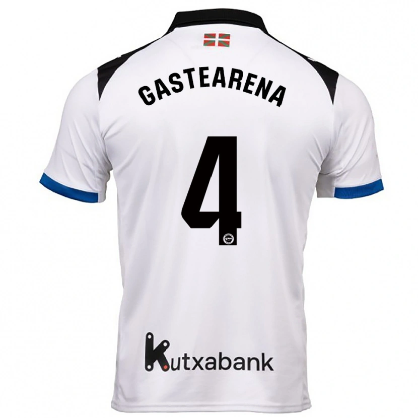 Danxen Uomo Maglia Itziar Gastearena #4 Bianco Blu Kit Gara Away 2025/26 Maglietta