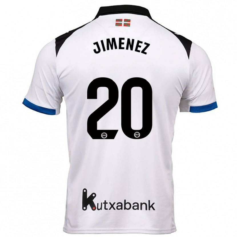 Danxen Uomo Maglia Encarnacion Jimenez #20 Bianco Blu Kit Gara Away 2025/26 Maglietta