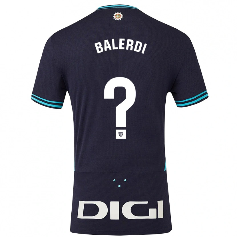 Danxen Uomo Maglia Laida Balerdi Beloki #0 Blu Scuro Azzurro Kit Gara Away 2025/26 Maglietta
