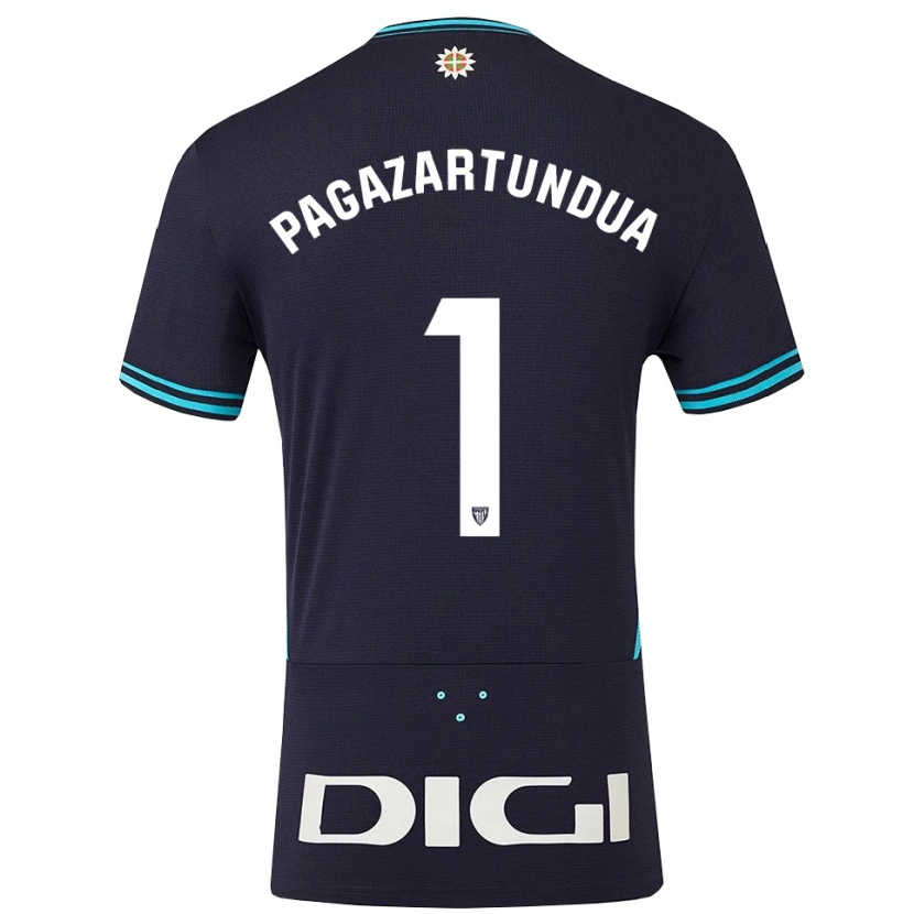 Danxen Uomo Maglia Iker Pagazartundua #1 Blu Scuro Azzurro Kit Gara Away 2025/26 Maglietta